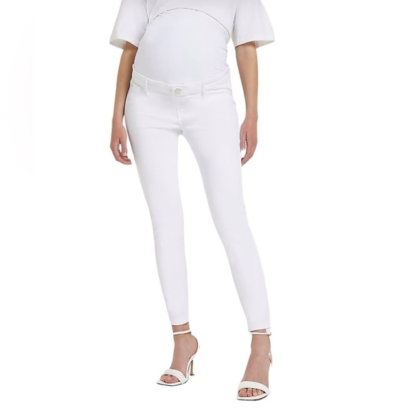 River Island maternity WHITE MOLLY MID RISE SKINNY JEANS SZ 10 - Picture 3 of 13